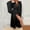 Black, variant on Ice Silky Robe With Trim Silky Kimono Feather Trim Cuffs Long Bathrobe With Tie Long Dress Robes For Women Bathrobe For Women,Women Clothing Pajamas For Women,Color Black,Size M