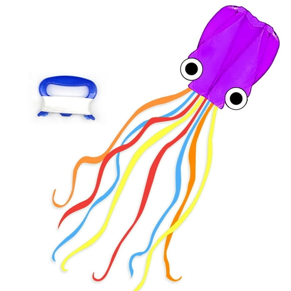 Octopus Kite for Kids and Adults, Large 3D Software Octopus Kites with Long Tails, Huge Easy Flyer Kites for Beach Trip Family Games and Activities (Purple)