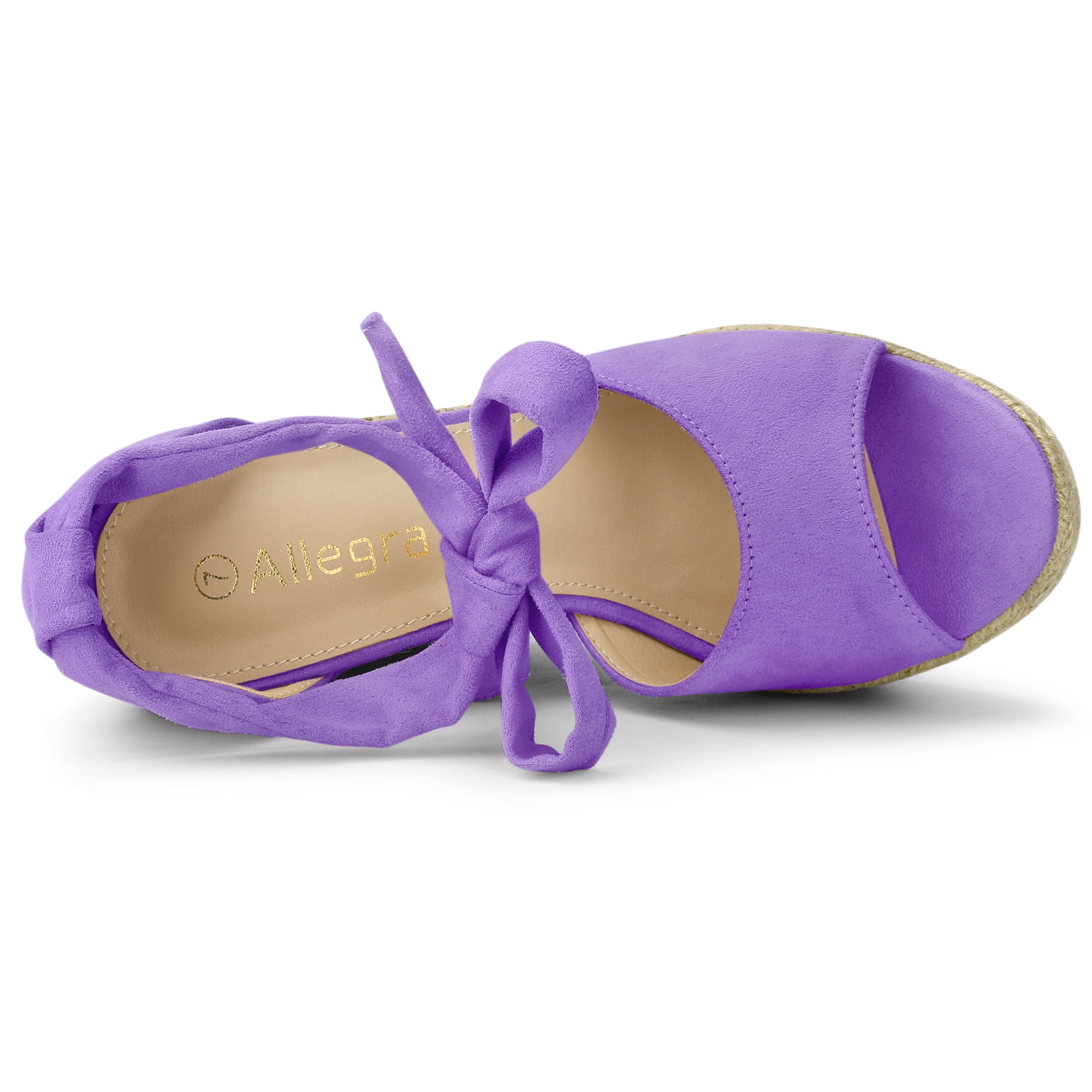 Unique Bargains Women's Espadrilles Tie Up Ankle Strap Sandals Purple (Size 9)