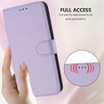 thumbnail image 5 of ELEHOLD For Apple iPhone 17 Flip PU Leather Wallet Case with Credit Card Slot RFID Blocking Kickstand Shock-Absorbent TPU Magnetic Protective Cover With Lanyard ,Lightpurple, 5 of 12