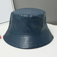 thumbnail image 5 of TANGNADE Bucket Hats for Woman Unisex Fashion Hat PU Leather Rain Fishmen Cap Women Summer Hats Black, 5 of 5