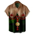 thumbnail image 2 of Fesfesfes Mens Christmas Blouse T-Shirt Casual Buttons Christmas Print Turndown Short Sleeve Shirt Blouse, 2 of 5
