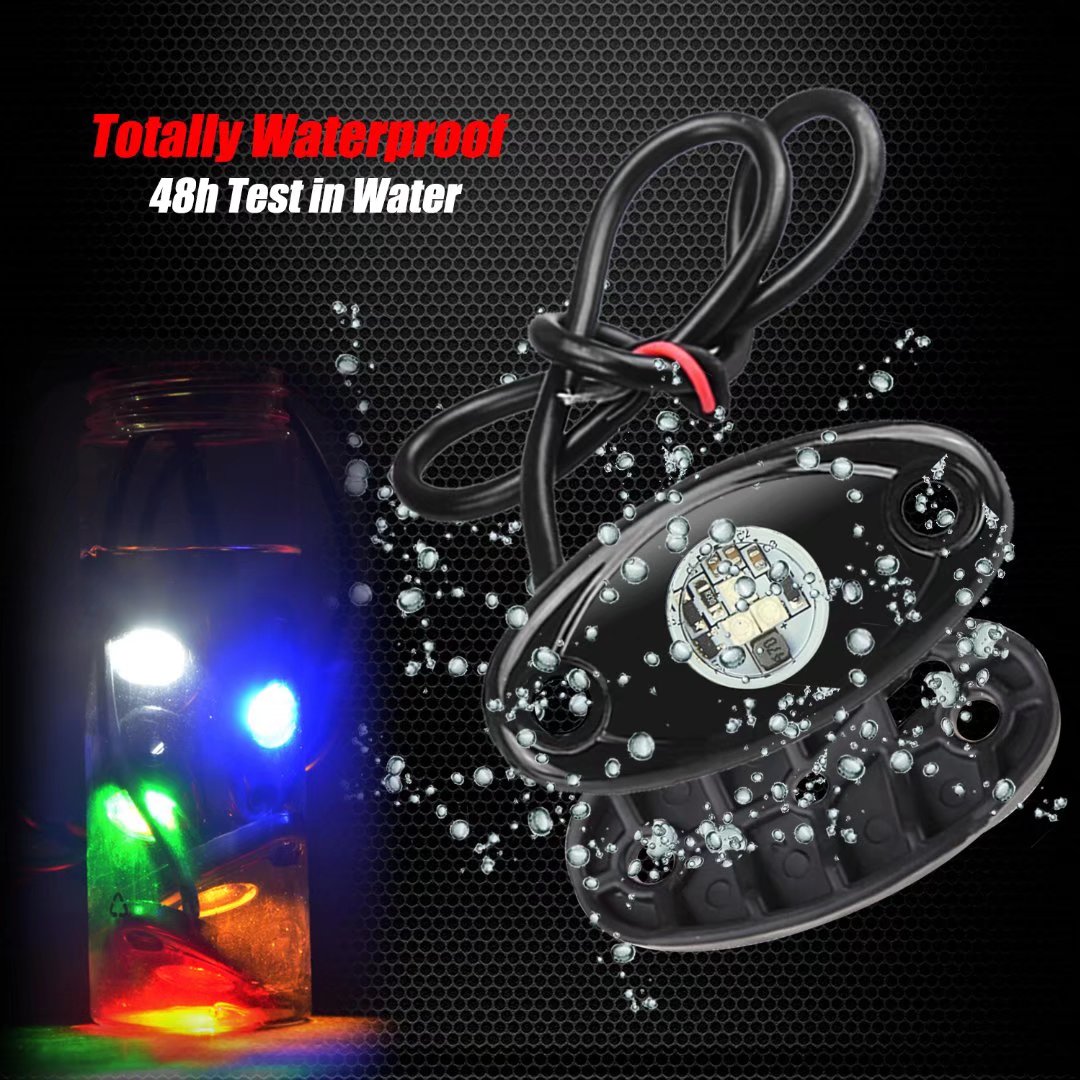 4 Pods LED Rock Lights, Ampper Waterproof LED Neon Underglow Light for Car Truck ATV UTV SUV Offroad Boat Underbody Glow Trail Rig Lamp (White)