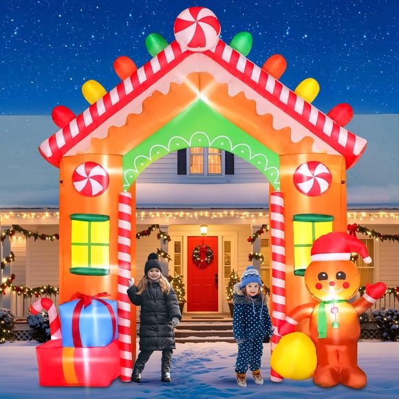 Arco inflable de Navidad Thanger de 9 pies con luces LED