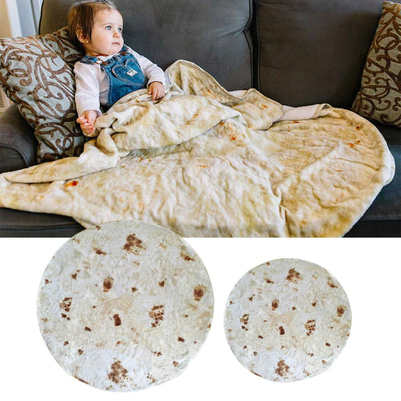 Details about   70" Wrap Throw Blanket Round Taco Burrito Tortilla Shaped Soft Flannel Blankets 