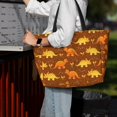 thumbnail image 4 of Wukai Dinosaurs and Leaves Print Zipper Bag,large Beach Tote Bag,Waterproof Sandproof Bag,Grocery and Picnic Tote Travel Bag, 4 of 5