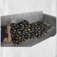thumbnail image 6 of Sugar Skull Soft Flannel Fleece Blanket, Funny Cheerful Mexican Skulls with Different Hats Flowers and Stars, Cozy Plush for Indoor and Outdoor Use, 50" x 70", Black and Multicolor, by Ambesonne, 6 of 6