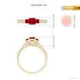 thumbnail image 5 of ANGARA Natural Aeon Square Ruby Three Stone Engagement Ring with Milgrain in 14K Yellow Gold for Women (Size-4mm) | July Birthstone, Anniversary, Jewelry Gift for Women | Natural Ruby Ring, 5 of 10