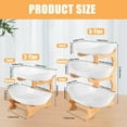 thumbnail image 4 of Wooden Fruit Bowl with Bamboo Wood Stand for Kitchen Counter, Plastic Fruit Basket for Vegetable Storage, Snack Dessert Tray for Party Wedding, White, 4 of 10