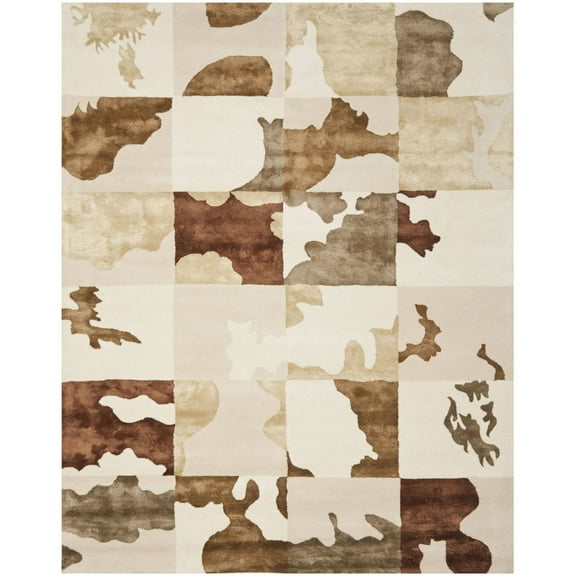 SAFAVIEH Soho Laurie Abstract Wool Area Rug, White/Multi, 3'6" x 5'6"