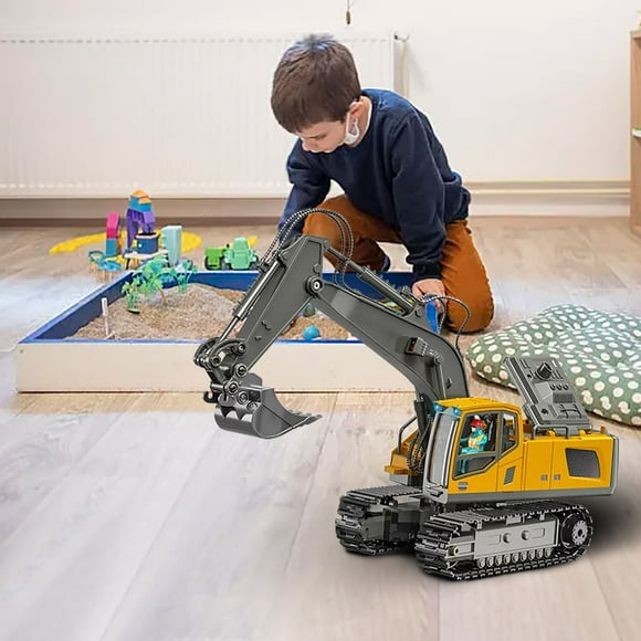Dadatutu Remote Control Excavator Toy Rc Excavator, 11/13 Channel Functional Construction Vehicles Rechargeable Rc Truck, Sandbox Digger Christmas Toy Gift for Boys, Deal!