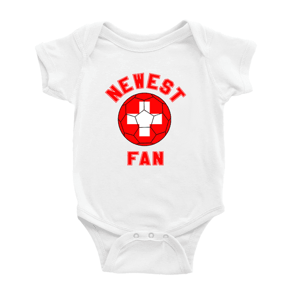 Newest Switzerland National Soccer Team Fan Cute Baby Bodysuit Jumpsuits (White, 12-18 Months)