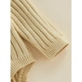 thumbnail image 6 of Cenuakty Baby Knit Romper, Long Sleeve Crew Neck Solid Fall Winter Bodysuit for Girls Boys, 6 of 8