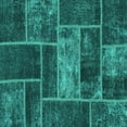 thumbnail image 1 of Ahgly Company Machine Washable Indoor Square Patchwork Turquoise Blue Transitional Area Rugs, 5' Square, 1 of 4