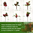 thumbnail image 3 of Ensemble de 37 Pcs de Pics Floraux Artificiels de Noël: Baies Rouges Assorties, Branches de Sapin de Noël, Faux Pin, Tiges de Houx avec Pommes de Pin pour Couronne, Guirlande et Arrangement Floral, 3 of 5