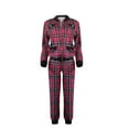 thumbnail image 4 of Women Fashion Plaid Print 2 Piece Outfit Zip Up Long Sleeve Jacket Long Pants Set Work Suits Tracksuit, 4 of 7