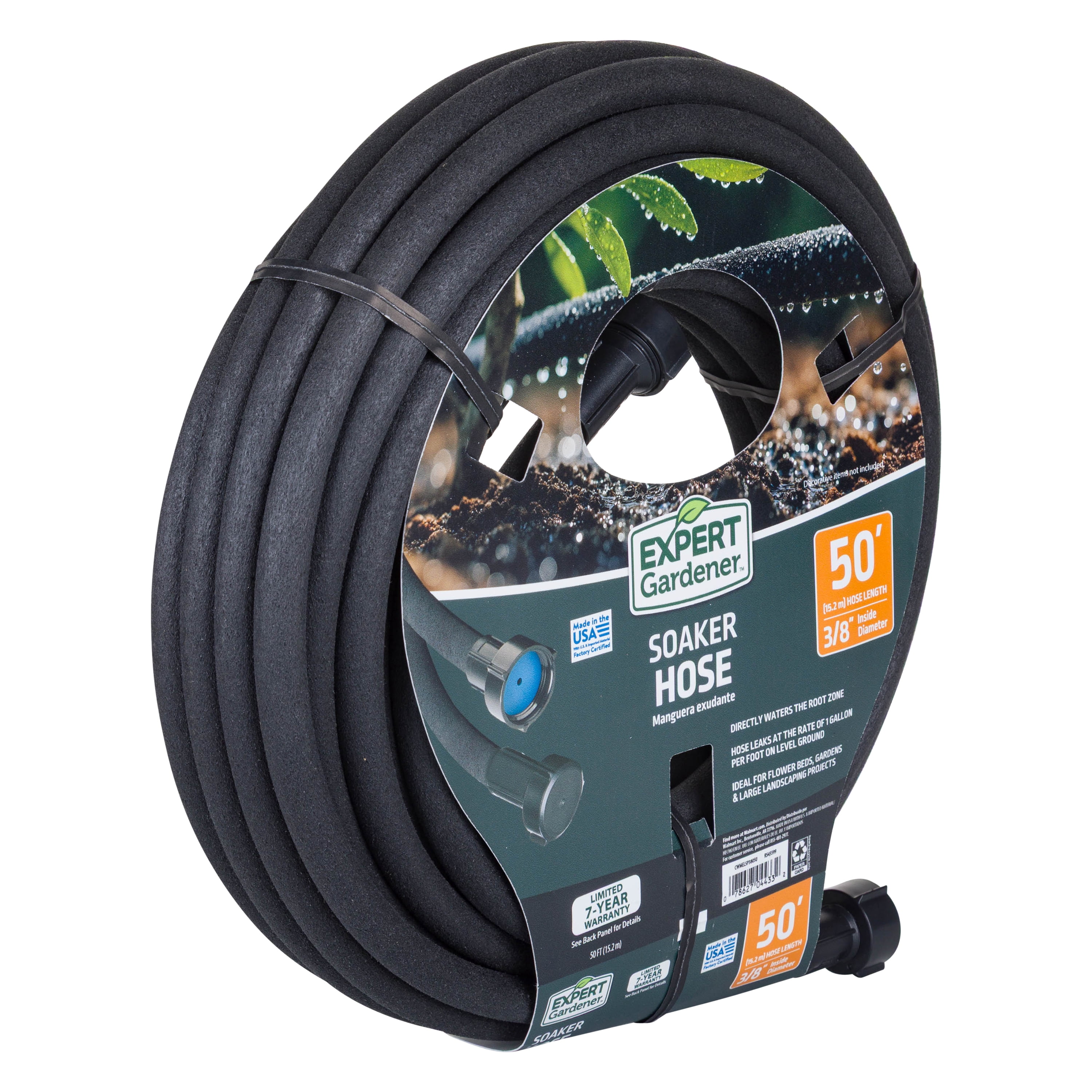 Expert Gardener Soaker Hose, 3/8 in x 50 ft