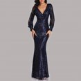 thumbnail image 6 of Prolriy Wedding Guest Dresses for Womens Fishtail Evening Dresses Embroidered Sleeveless V Neck Wedding Bridesmaid Long Dress Floor Length Gowns Party Dresses for Women 2024 Formal Dress Navy XL, 6 of 8