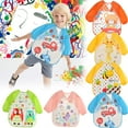 thumbnail image 6 of Lssam Waterproof Children Smock Long Sleeve Toddler Art Apron Washable Bib with Sleeves for Baby Painting Supplies and Mealtime Protection, 6 of 6