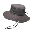thumbnail image 3 of Sombrero de pescador, transpirable, de poliéster, ajustable, con protección solar, ala ancha, para acampar, pescar, deportes, compras, para hombre. Café, 3 of 6