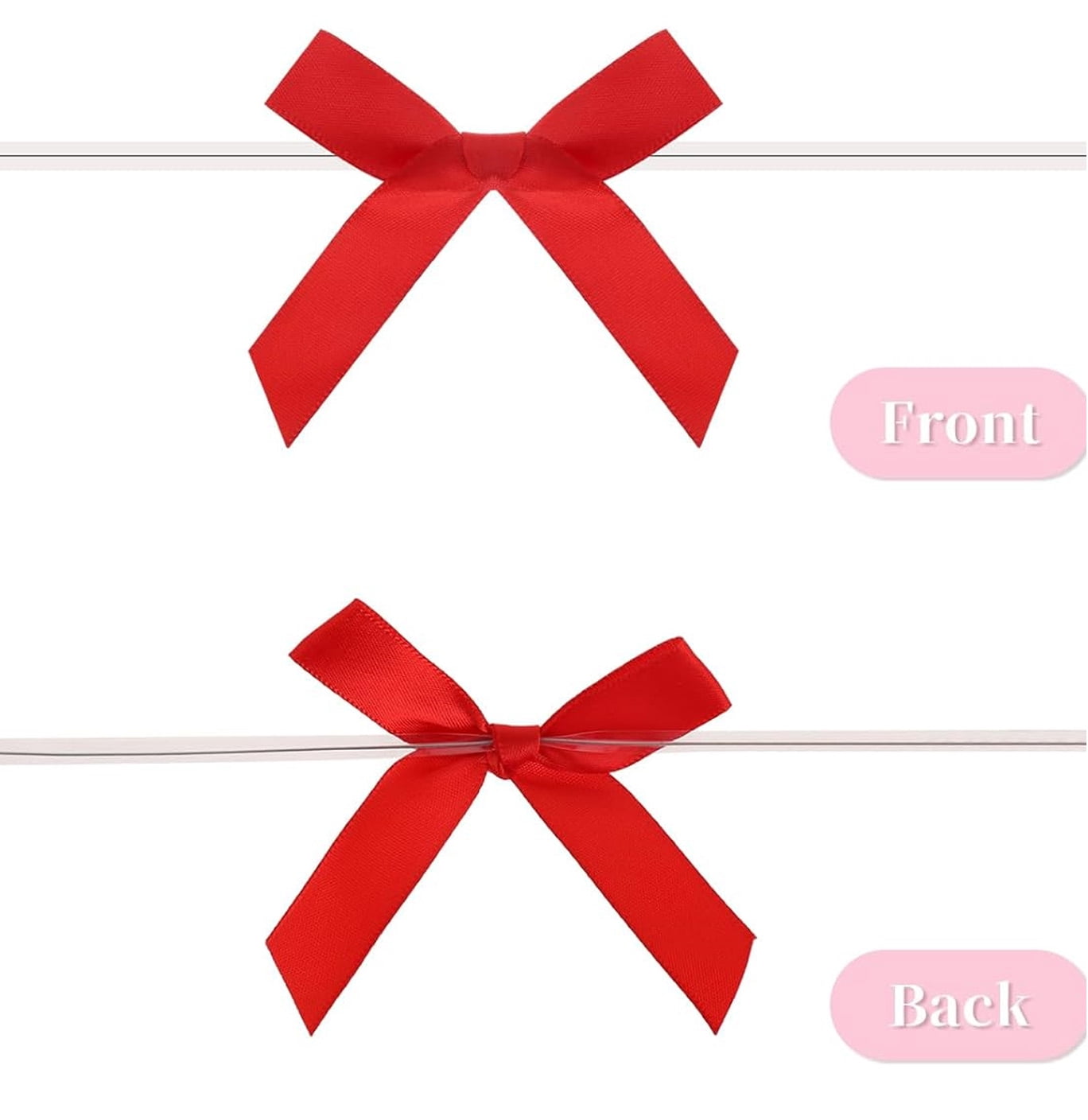 2.75" Pre-Tie Craft Bows,Happon 300 Pack Multicolor Twist Tie Bows,Mini Satin Ribbon Bows for Crafts,DIY Twist Ties Bows for Treat Bags Christmas Wedding Gift Wrapping