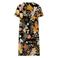 thumbnail image 4 of Drses Women's Casual Dresses Women's Summer Bohemian Print Short Sleeve Beach Dress Knee Length Dress Short Sleeve Dress for Women Summer, 4 of 5