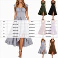 thumbnail image 3 of yboeqw Women Puff Short Sleeve Corset Lace‑Up Midi Dress Square Neck High Low Ruffle Hem Flowy Long Dress Renaissance Halloween Party Costume Dresses Size XXL, 3 of 6