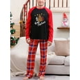 thumbnail image 4 of Christmas Family Pajamas Matching Set Letter Christmas Tree Print Long Sleeve Tops and Red Plaid Pants Sleepwear, 4 of 5