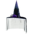 thumbnail image 6 of Witch Hat for Women Adult Witch Costume Halloween Gothic Hat with Veils Carnival Christmas Cosplay Party Accessory, 6 of 9