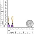 thumbnail image 6 of Gem Stone King 18K Yellow Gold Plated Silver Red Rhodolite Garnet and White Lab Grown Diamond Dangle Earrings for Women (4.77 Cttw, Oval 9X7MM), 6 of 6