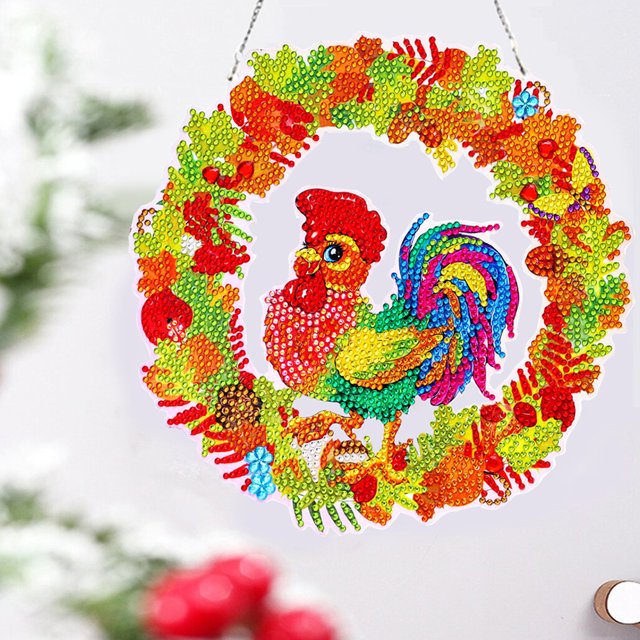 Cuadros Decorativos 5D DIY diamante pintura cristal gallo corona puerta colgante decoración (GT2019) DQrwqpou Nuevos Originales