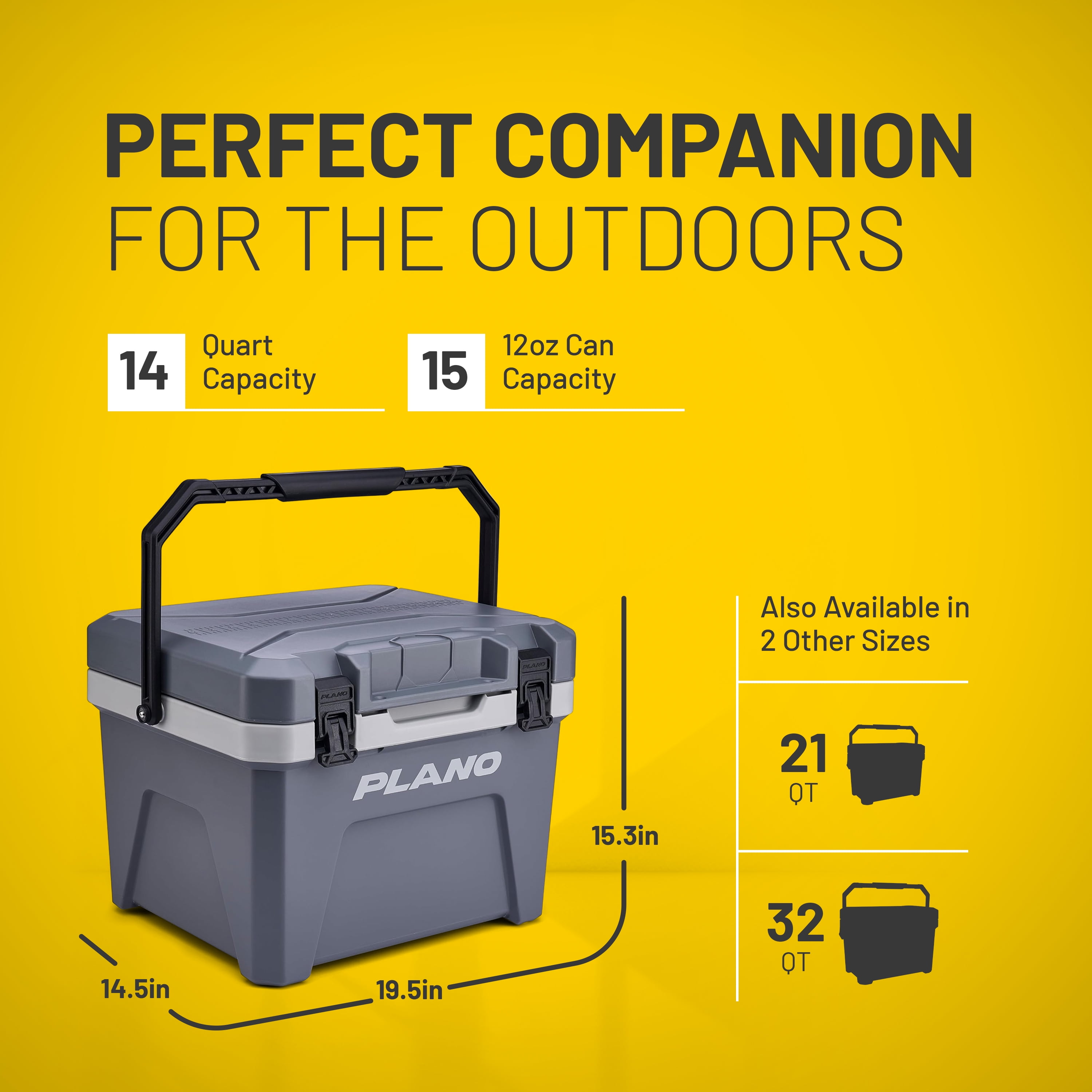 Plano Frost 21 Quart Heavy Duty Cooler w/ Built In Bottle Opener and Dry Basket, Storm Gray