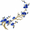 Coffee-Royal Blue, variant on Forautely 4 Pcs Vintage Plum Blossom Iron on Patches, Embroidery Flower Vines Sew On Appliques for Wedding Dress Repair DIY Craft,Coffee-Pink