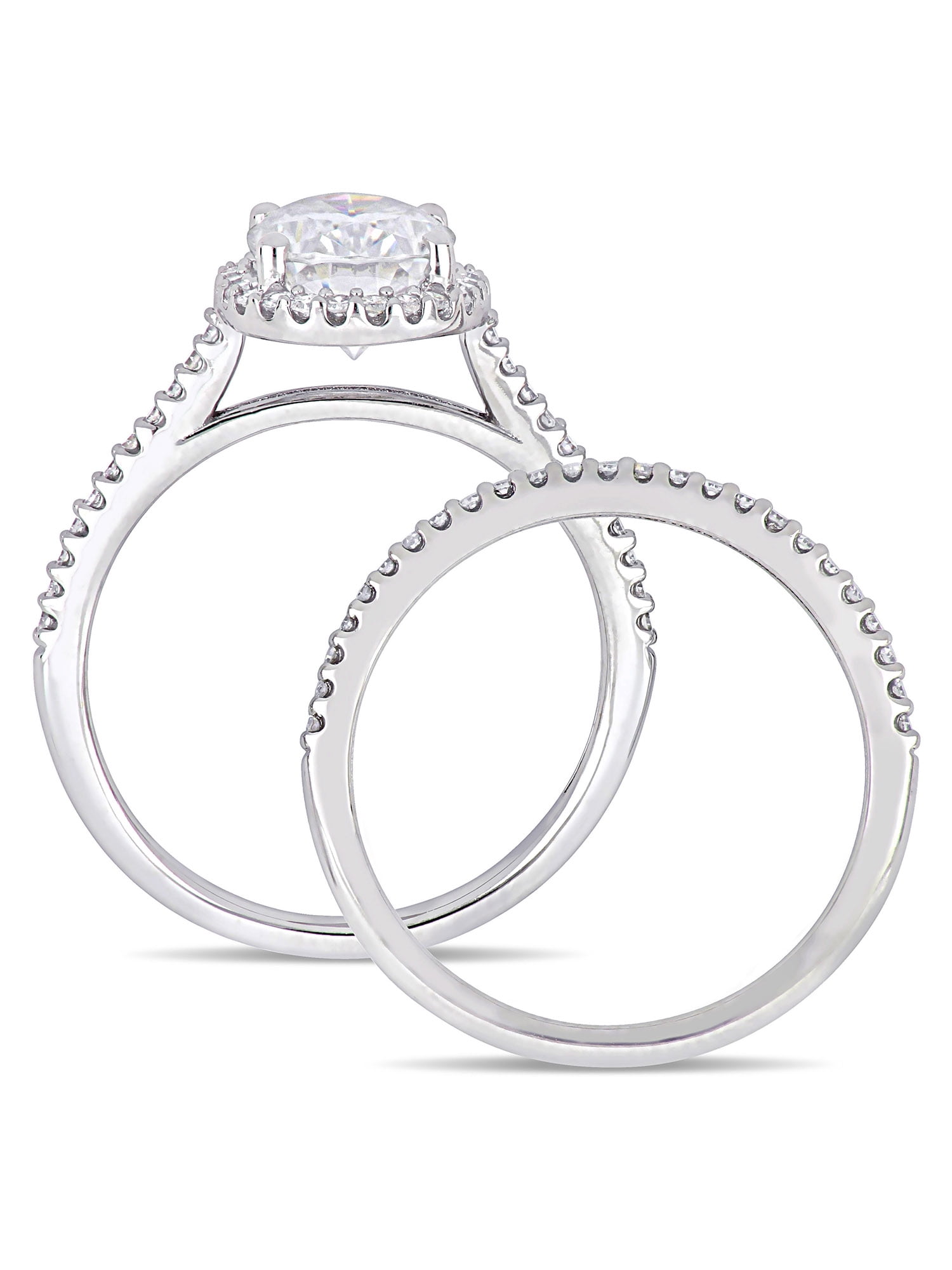 Everly Women's Created Moissanite and Diamond 14k White Gold Bridal Set