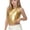 Gold, variant on Girls Glitter Crop Top Sleeveless High Neck Metallic Silver Shiny Cami for Dance Party Tween Outfits,Size 9-10T