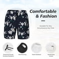 thumbnail image 5 of Balery Lilies Flowers Mens Swim Trunks Swim Shorts for Men Quick Dry Inseam Beach Shorts with Compression Liner Pocket-Small, 5 of 9