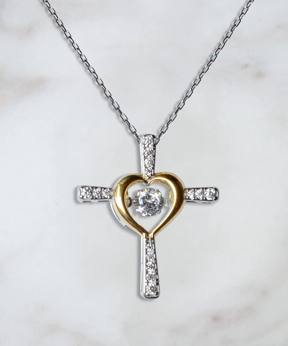 Joke Wife Cross Dancing Necklace, Without You, I am Nothing but with You I Feel Like, for Wife, Present from Husband, Jewelry for Wife