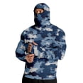 thumbnail image 3 of Havenx Sun Protection Fishing Shirts for Men Camo Long Sleeve Hoodie with Mask Hooded Uv Upf 50+ Rash Guard Uv Protection Cooling Lightweight Outdoor Hiking Swim Blouses,Royal Blue L, 3 of 6