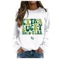 thumbnail image 2 of St. Patrick's Day Sweatshirts for Women Shamrock Sweatshirts for Women Oversized Saint Patty's Pullover Tops Green Shirts for Women Irish Gift Casual Loose Long Sleeve Fit Tops(White,L), 2 of 6