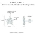 thumbnail image 4 of Rosec Jewels Lab Created Diamond Snowflake Stud Earrings for Women (Ef-Vs Quality), with Screw Back - Christmas Gift, 18K White Gold, 4 of 7