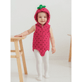 thumbnail image 5 of Rovasas Baby Girls Romper, Sleeveless Hooded Strawberry Bodysuit with Socks, 5 of 9