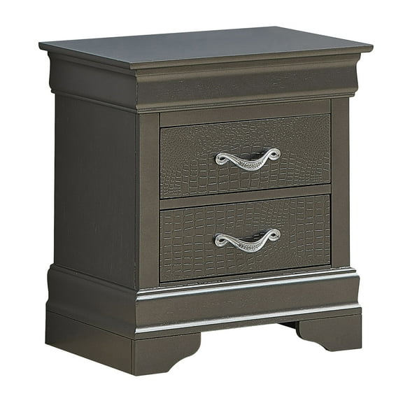 Black Nightstand 2 Drawer - Fully Assembled Modern Accent Table - 21" x 16" x 24" - Home Decor