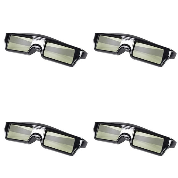 4X Rechargeable Active Shutter 3D Glasses for ALL DLP Projector,4 x glasses 4 x glasses cloth 4 x USB cable 4 x Instructions,black