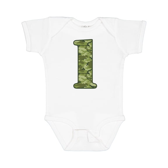 Inktastic Green Camo 1st Birthday Boys Baby Bodysuit