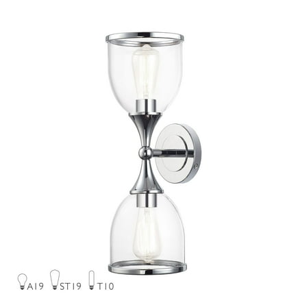 14132-05-Livex Lighting-Ashridge - 2 Light Bath Vanity-19 Inches Tall and 6.5 Inches Wide-Polished Chrome Finish