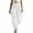 White, variant on Women's Cotton Harem Pants Loose Flowy High Elastic Waisted Baggy Pants Balloon Trousers Loose Lounge Travel Beach Pants with Pockets White L
