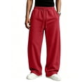 thumbnail image 7 of Men's Baggy Sweatpants Wide Leg Lounge Cotton Jogging Pants Elastic Waist Joggers with Pockets XL, 7 of 7