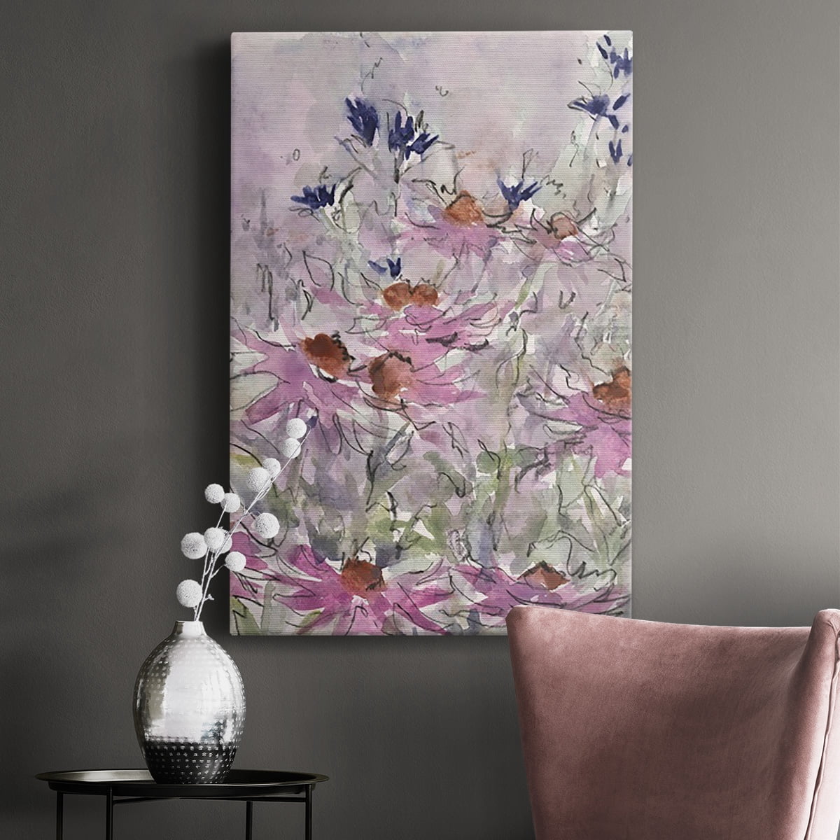 Floral Entertainment II Premium Gallery Wrapped Canvas - Ready to Hang