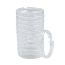 12 Pack Shower Curtain Rings Plastic Curtain O Rings Hook Glide Easily on Bathroom Shower Rod, Clear