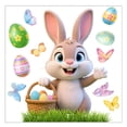 thumbnail image 2 of CoreLiving Reusable Easter Window Clings for Glass Windows, 1Spring Decorations 1 Sheet, Double-Sided Gel Bunny Rabbit Stickers for Home Office Living Room, 2 of 8